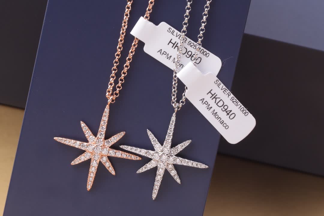 APM Monaco Elegant Silver Star Pendant Anklet